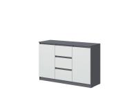 Комод №4 "Соната" цвет Графит, Белый текстурный, ширина 120 см, для спальни, с ящиками, гардеробная