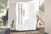 Прихожая Иннэс 1 Цемент светлый и Белый, ширина 160 см, мебель в прихожую, вешалка