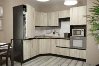 Кухонный гарнитур Равенна оптима 1800*2400, Цвет Дуб браун, ширина 180 см * 240 см, с навесными шкафами, с выдвижными ящиками, с тумбой под мойку