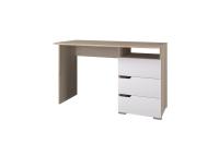 Стол письменный 1200/3 ящика"Анталия" корпус Сонома фасад Белый Софт ширина 120 см ЛДСП для детской, офиса