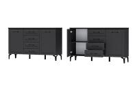 Комод К-3 Шарм Антрацит, ширина 151 см, с ящиками, с полками, в спальню, в гостиную