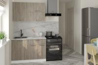 Кухонный гарнитур Фьюджи лайт 1 1,2 м прямой цвет Белый/Джарра ширина 120 см с полками с выдвижными ящиками ЛДСП