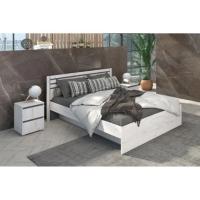 Спальня "Лиана" Кровать 1,6 Дуб Крафт Белый, Графит, ширина 176.2 см, двуспальная