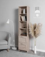 Стеллаж СИРИУС, 2 ящика, 39х35х190 см, Сонома, ширина 39 см с полками и ящиками напольный, открытый