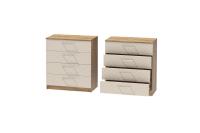 Комод 1 Иннэс 7 Тирамису матовый и Дуб Крафт золотой, ширина 80 см, комод с ящиками, в гостиную, в спальню