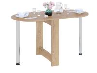 Стол-книжка СП-18 Дуб Сонома, ширина 69 / 136 см, раскладной трансформер с металлическими опорами, для кухни или обеденной зоны