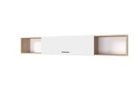 Полка 2032 "Анталия" корпус Сонома фасад Белый Софт ширина 203 см ЛДСП открытые и закрытые полки для спальни, гостиной, прихожей