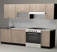 Кухонный гарнитур Светлана ультра 2000мм прямая ширина 200см цвет Ясень шимо светлый/Берилл бежевый/венге с ящиками, подъемными дверками