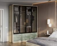 Спальня ЮМИ ШКАФ стекло Дуб серый - Эвкалипт