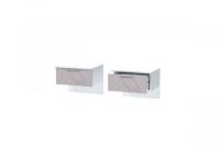 Тумба приставная Иннэс 7, ширина 45 см, Грэй софт и Белый ЛДСП, прикроватная тумбочка, в спальню