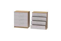 Комод 1 Иннэс 7 Грэй софт и Дуб Крафт золотой, ширина 80 см, комод с ящиками, в гостиную, в спальню