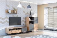 DL Гостиная МС Лион набор 5, ширина 258 см, комплект мебели в гостиную, тумба под тв, полка