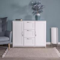 Тумба Сириус, 2 двери и 3 ящика, 117х41х95 см, белая, ширина 117 см с полками и выдвижными ящиками, для хранения вещей дома