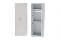 Шкаф 2 с фасадом Иннэс 7 ширина 80 см, Тирамису матовый и Белый ЛДСП, распашной, в гостиную, в спальню