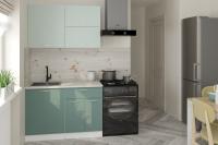 Кухонный гарнитур Асая лайт 1200, Цвет Сумерки/Бензин, ширина 120 см, с навесными шкафами, с выдвижными ящиками, с тумбой под мойку