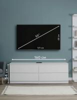 Комод Мальта, 4 ящика, горизонтальный, с доводчиками, 160х48х54 см, цвет Белый, ширина 160 см , тумба под телевизор, в гостиную или спальню