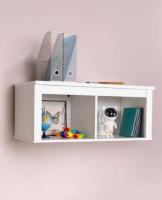 Полка навесная Сага, 2 секции, Белая, ширина 91 см настенная в гостиную или прихожую, для зала