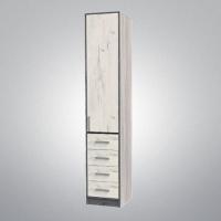 Прихожая ДИАНА-4 сек №29 Ясень анкор / Дуб Эльза, ширина 40 см, высокий, однодверный, с полками и выдвижными ящиками