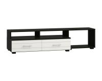 Тумба КВАРТАЛ (с нишей) имеет открытую секцию, открытые полки и два вместительных ящика цвет Дуб Венге/Белый Глянец ширина 164,8 см