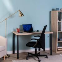 Стол письменный Ингар, 120х75х55см, столешница дуб беленый, ширина 120 см, ножки регулируемые черные, для ноутбука, учебный