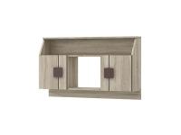 Полка настенная "Диско" цвет Дуб Сонома и Шоколад ширина 110 см ЛДСП с открытыми и закрытыми полками в спальню и детскую