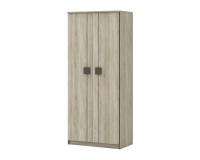 Шкаф распашной "Диско" цвет Дуб Сонома и Шоколад ширина 90 см ЛДСП с полками со штангой для спальни и детской