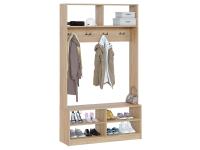 Прихожая в коридор ВШ-9 Дуб Сонома, ширина 110 см с обувницей и крючками для одежды, с полками