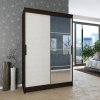 Шкаф-купе Элегант 4 ширина 126 см Дуб венге / Сосна лоредо, для одежды, большой, с ящиками, высота 200 см, высокий