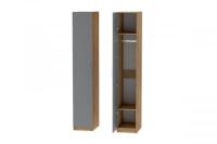 Шкаф 1 с фасадом Иннэс 7 Графит и Дуб Крафт золотой, ширина 40 см, распашной, пенал, в гостиную, в спальню