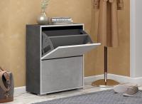 Обувница ОШК-201, Бетон тёмный/светлый, ширина 60 см, для обуви в прихожую, для дома