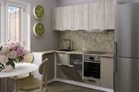 GER Кухонный гарнитур Альба прайм 2 400, Цвет Дуб Браун/Мокко, ширина 110*200 см, с навесными шкафами, с выдвижными ящиками, с тумбой под мойку