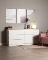 Комод Варма, 6 ящиков, горизонтальный, 160х78х40 см, эмаль белая, ширина 160 см под тв-зону, тумба под телевизор в спальню