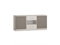 Тумба ТВА БОСФОР имеет вместительные ящики и открытые полки цвет Ясень Анкор светлый/Глиняный серый ширина 153,2 см