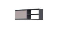 Полка МС "Соната" 110см, цвет Графит, Кашемир, навесная, в спальню, в гостиную