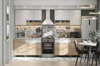 Кухонный гарнитур "КГ-4" (1,2м) имеет вместительные полки и выдвижной ящик цвет Белый/Дуб Сонома/Белый/Антарес ширина 120 см