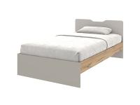 Кровать МОДЕНА 1200 (основание жесткое) цвет Дуб Вотан/Кашемир Серый спальное место 120х200 см ЛДСП для подростков и детей