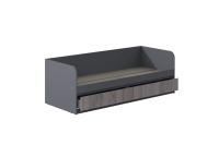 Кровать МС "Соната" цвет Графит, Дуб Крафт Серый, 80 см , подростковая для подростка мальчика и девочки, напольная, с ящиками