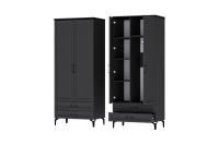 Шкаф ШК-2 Шарм Антрацит, ширина 91 см, со штангой, с полками, с ящиками, в гостиную, в спальню