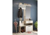Прихожая Смарт 2, цвет Дуб кантри/Дуб прованс ширина 100 см ЛДСП с зеркалом и вешалкой с крючками с выдвижным ящиком и тумбой