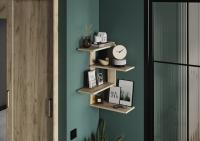 Полка настенная 14 Дуб Крафт Серый ширина 40 см ЛДСП угловая с открытыми полками в спальню,гостиную и прихожую