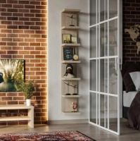 Полка настенная Фора, 30х189х27 см, дуб беленый, ширина 30 см с открытыми полками подвесная, для дома или офиса