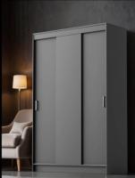 Шкаф-купе Бруно 1 Графит ЛДСП ширина 131 см с полками и штангами в гостиную и спальню напольный