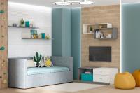 Молодежная Клео набор 6 Графит Миндаль Океан, ширина 340 см, комплект мебели, в подростковую, в детскую, в спальню