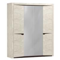 Шкаф для одежды 33.01 Лючия4-х дверный, Бетон пайн белый, распашной, материал ЛДСП, в спальню, для одежды, прямой, с полками, с ящиками, современный, для дома