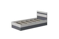 Кровать МС "Соната" цвет Графит, Дуб Крафт Белый, 90 см , подростковая для подростка мальчика и девочки, напольная, односпальная