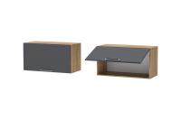 DL Антресоль Иннэс 7 Графит и Дуб Крафт золотой, ширина 80 см, хранение вещей, полка, в гостиную, в спальню