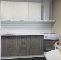 Кухонный гарнитур Сиена нормал 1500мм прямая ширина 150см цвет Дуб грей/ Бетон темный/сосна с ящиками, полками
