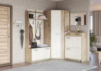 Прихожая Марица Дуб Крафт Белый/Дуб Крафт Серый,ширина 50 см, тумба для обуви, зеркало, шкаф, вешалка, полки, напольный шкаф высокий