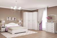 Спальня Кэт 6 набор 3, ширина кровати 160см, комплект мебели для спальни, шкаф для одежды, комод