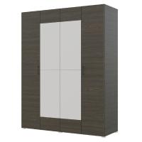 Шкаф 4ств 1800 Бостон с зеркалом 450, цвет Венге (2 ящика+штанга)